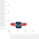 Кольцо из серебра с топазом, эмалью