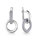 Серьги с английским замком из серебра с фианитом