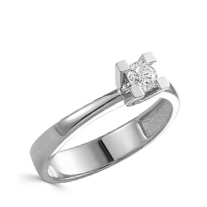 Кольцо из белого золота с бриллиантом