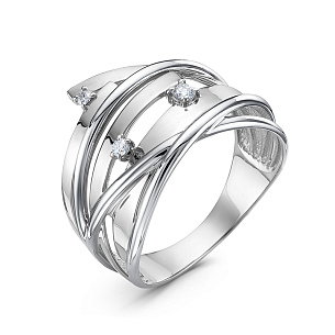 Кольцо из белого золота с бриллиантом