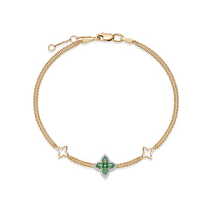 Браслет из красного золота с бриллиантом