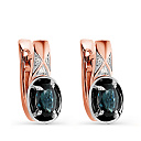 Серьги с английским замком из красного золота с бриллиантами