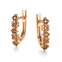 Серьги с английским замком из красного золота с бриллиантами