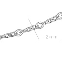 Цепь автомат из серебра, плетение панцирное