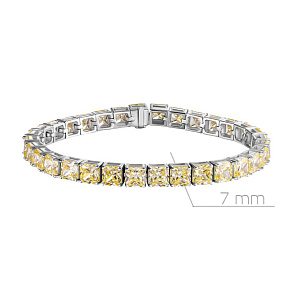 Браслет декоративный из серебра с фианитом