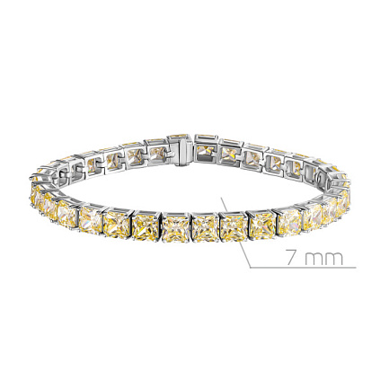 Браслет декоративный из серебра с фианитом