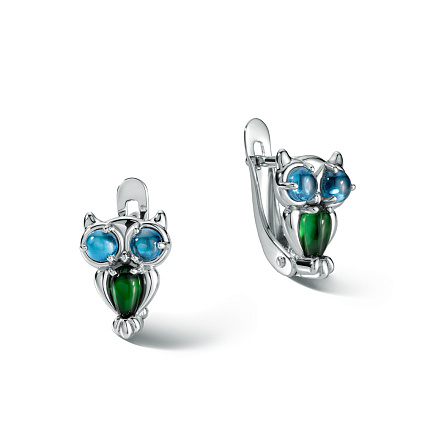 Серьги детские из серебра с фианитом