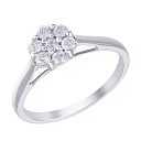 Кольцо помолвочное из белого золота с бриллиантами