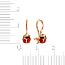 Серьги детские из красного золота с эмалью