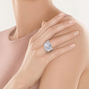 Кольцо из серебра с лазуритом и марказитом