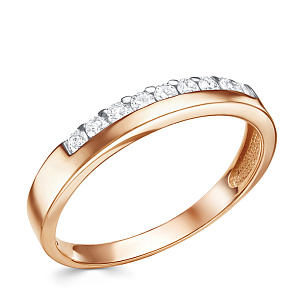 Кольцо из красного золота с бриллиантом