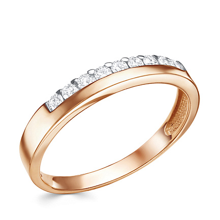 Кольцо из красного золота с бриллиантами