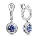 Серьги с английским замком из белого золота с бриллиантами