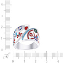 Кольцо из серебра с фианитом, эмалью