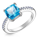 Кольцо из серебра с фианитом