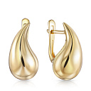 Серьги с английским замком из желтого золота