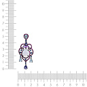 Подвеска из золота с рубинами, сапфирами