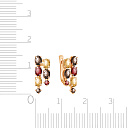 Серьги с английским замком из красного золота с гранатом