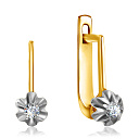 Серьги с английским замком из желтого золота с бриллиантами