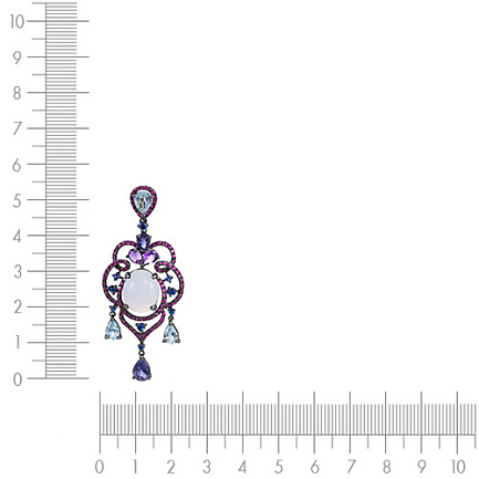 Подвеска из золота с рубинами, сапфирами