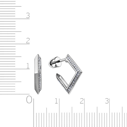 Пусеты из белого золота с бриллиантами