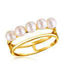 Кольцо из желтого золота с жемчугом