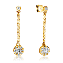 Серьги-пусеты из желтого золота с бриллиантами