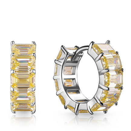 Серьги из серебра с фианитом