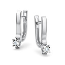 Серьги с английским замком из белого золота с бриллиантами