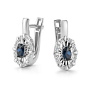 Серьги с английским замком из белого золота с бриллиантами