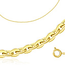 Цепь автомат из желтого золота, плетение якорное