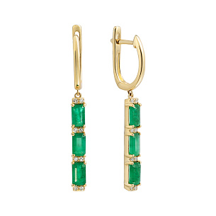 Серьги с английским замком из желтого золота