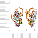 Серьги из красного золота с аметистом, топазом