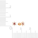 Серьги детские из красного золота с фианитом