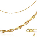 Цепь автомат из желтого золота, плетение двойное панцирное