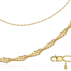 Цепь автомат из желтого золота, плетение двойное панцирное