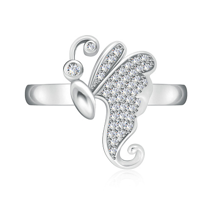 Кольцо из серебра с фианитом