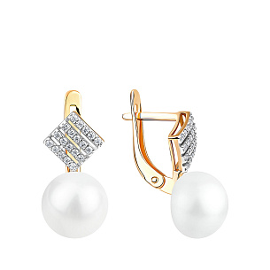 Серьги с английским замком из красного золота