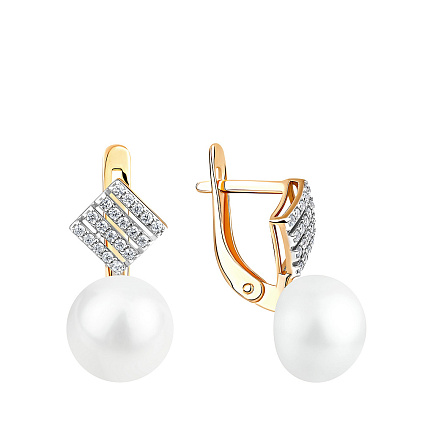 Серьги с английским замком из красного золота