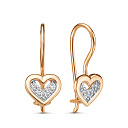 Серьги с французским замком из серебра с фианитами