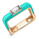 Кольцо из красного золота с топазом, эмалью