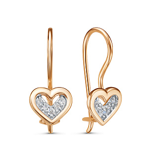 Серьги с французским замком из серебра с фианитом