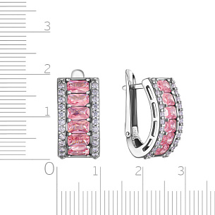 Серьги с английским замком из серебра с фианитом