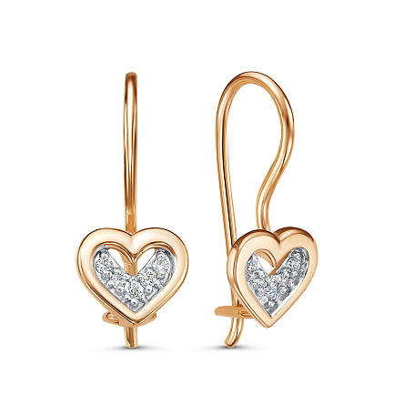 Серьги с французским замком из серебра с фианитами