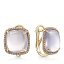 Серьги с английским замком из желтого золота с бриллиантами