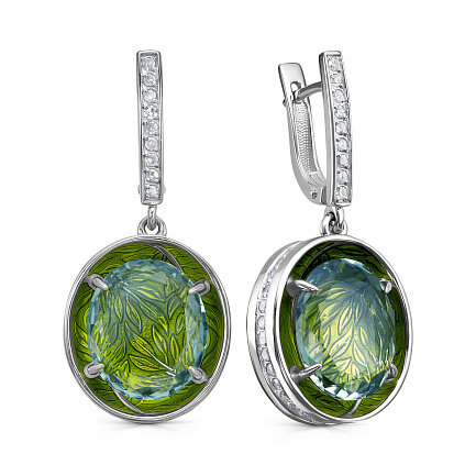 Серьги с английским замком из белого золота