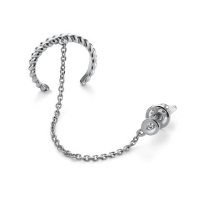 Одиночная серьга из белого золота с бриллиантом