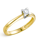Кольцо из желтого золота с бриллиантом