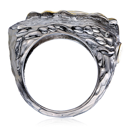 Кольцо из серебра с позолотой, топазом