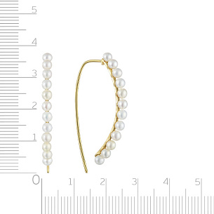 Продевки из желтого золота с жемчугом